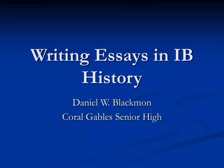 writing essays in ib history