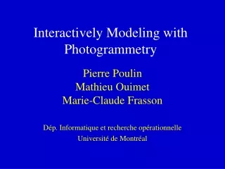 Interactively Modeling with Photogrammetry