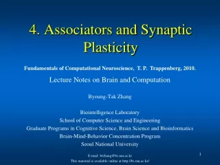 4. Associators and Synaptic Plasticity