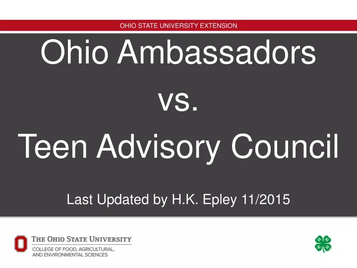 ohio ambassadors vs teen advisory council