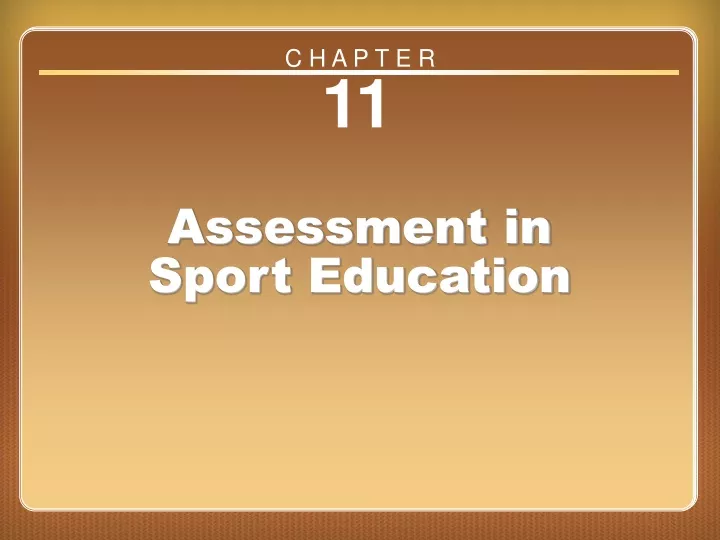 chapter 11 assessment in sport education