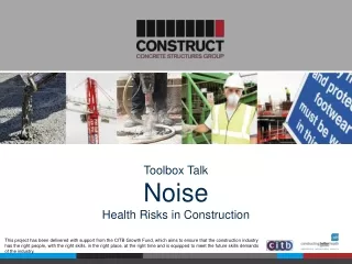 Toolbox Talk  Noise Health Risks in Construction