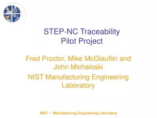 STEP-NC Traceability  Pilot Project