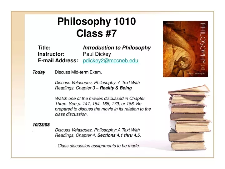 philosophy 1010 class 7