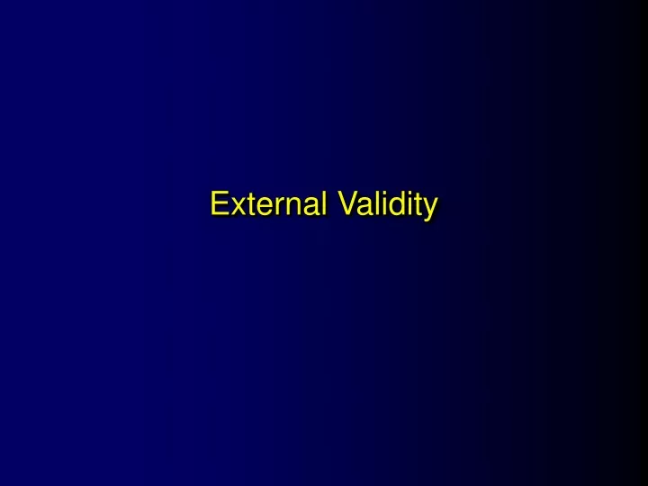 external validity