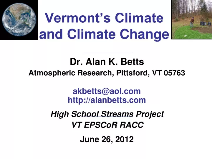vermont s climate and climate change