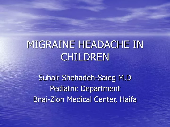 migraine headache in children