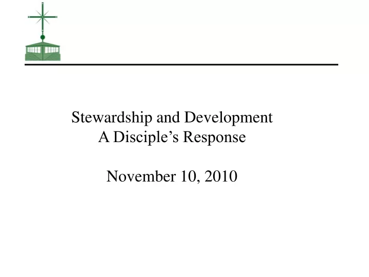 stewardship and development a disciple s response