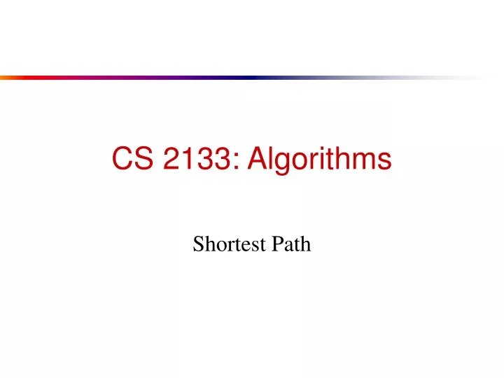 cs 2133 algorithms