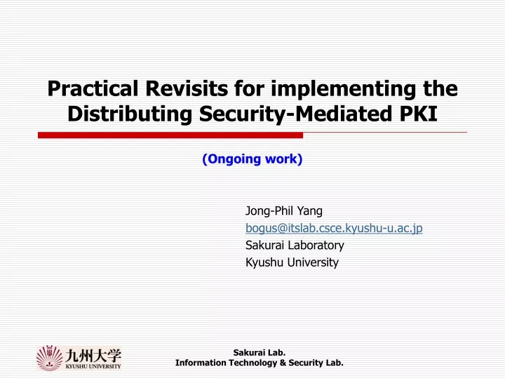 practical revisits for implementing the distributing security mediated pki ongoing work