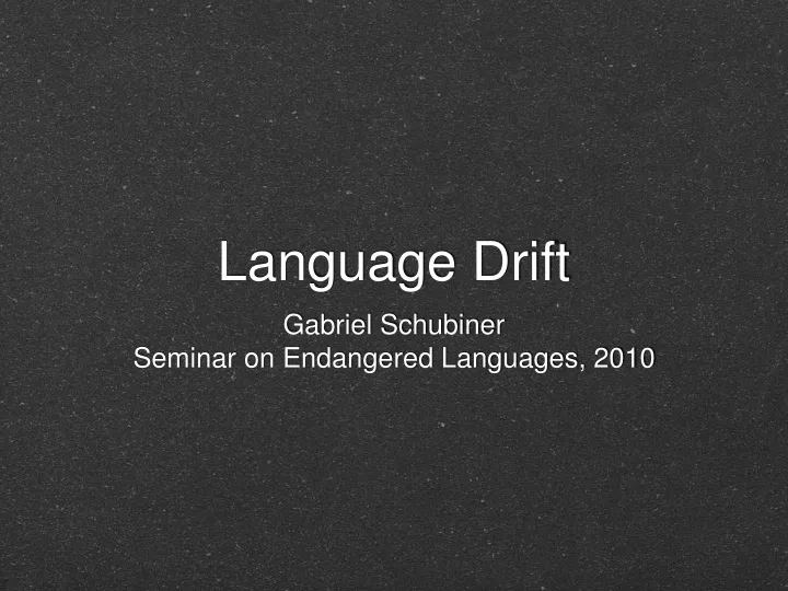 language drift