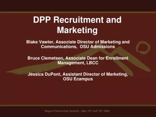 DPP Recruitment and Marketing