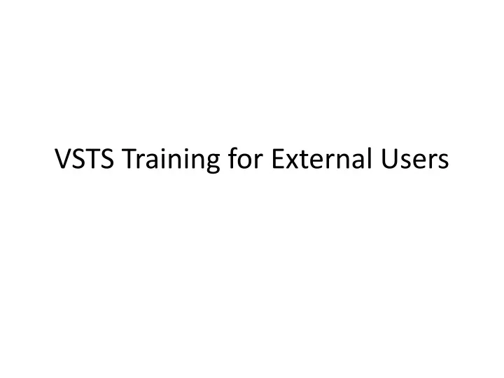 vsts training for external users