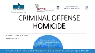 CRIMINAL OFFENSE HOMICIDE