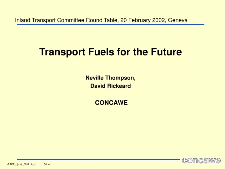 inland transport committee round table