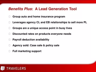 Benefits Plus :  A Lead Generation Tool
