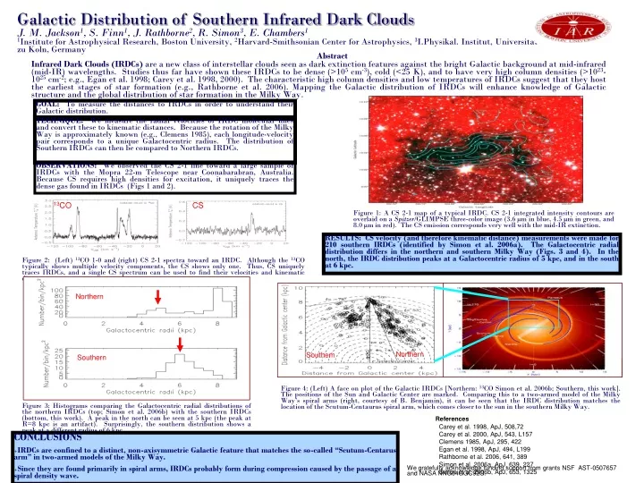 galactic distribution of southern infrared dark