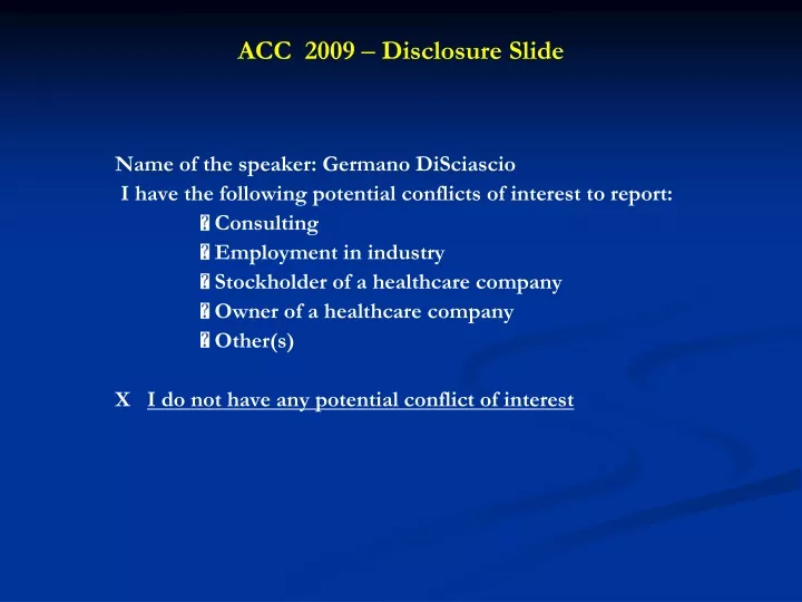 acc 2009 disclosure slide