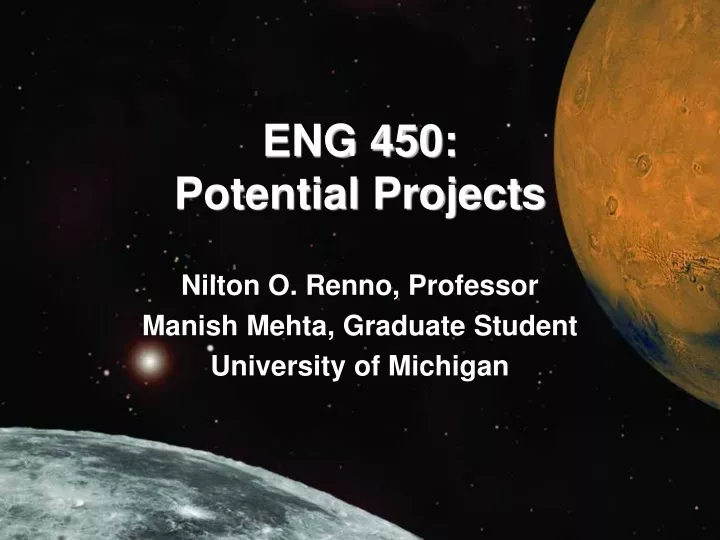 eng 450 potential projects