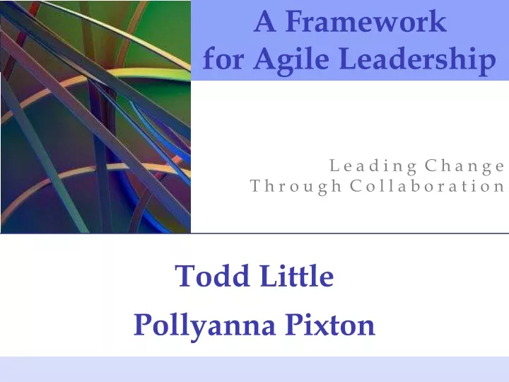 a framework for agile leadership