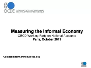 Measuring the Informal Economy OECD Working Party on National Accounts Paris, October  2011