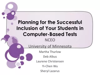 planning for the successful inclusion of your students in computer based tests