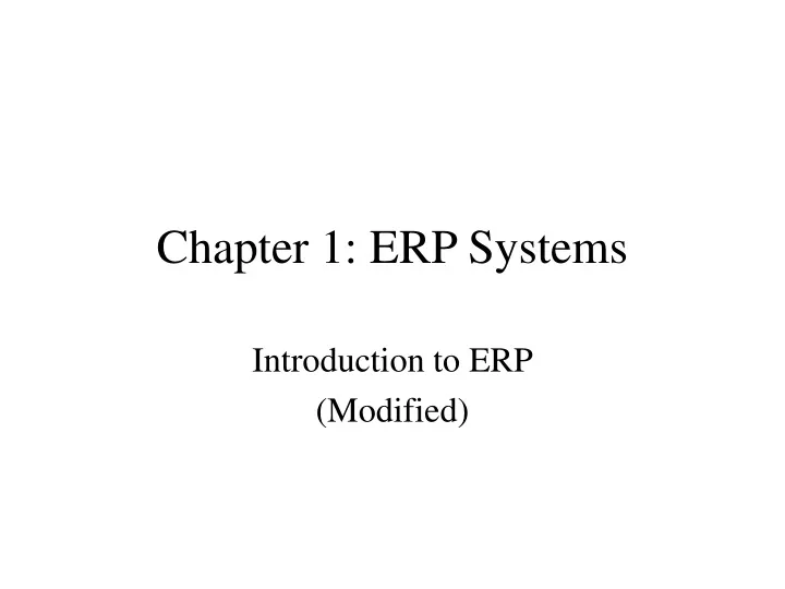 chapter 1 erp systems