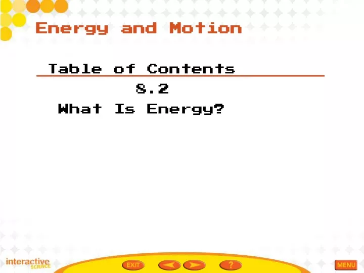 energy and motion