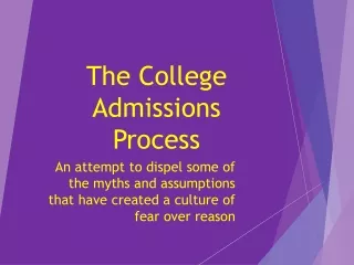 The College Admissions Process