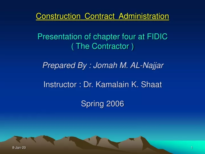 construction contract administration presentation