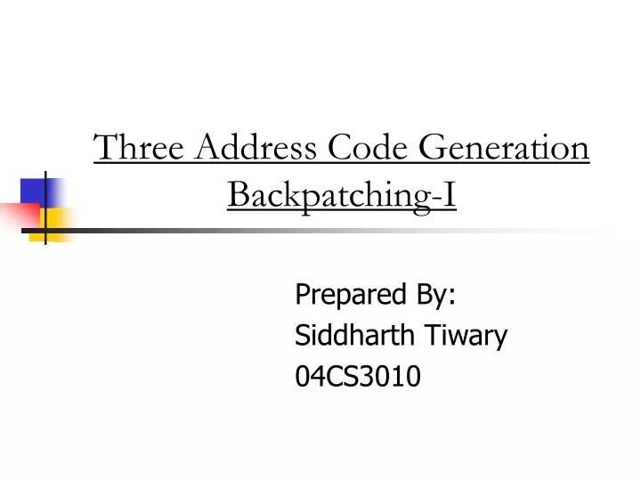 three address code generation backpatching i
