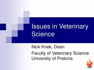 Issues in Veterinary Science