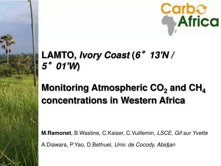 lamto ivory coast 6 13 n 5 01 w monitoring