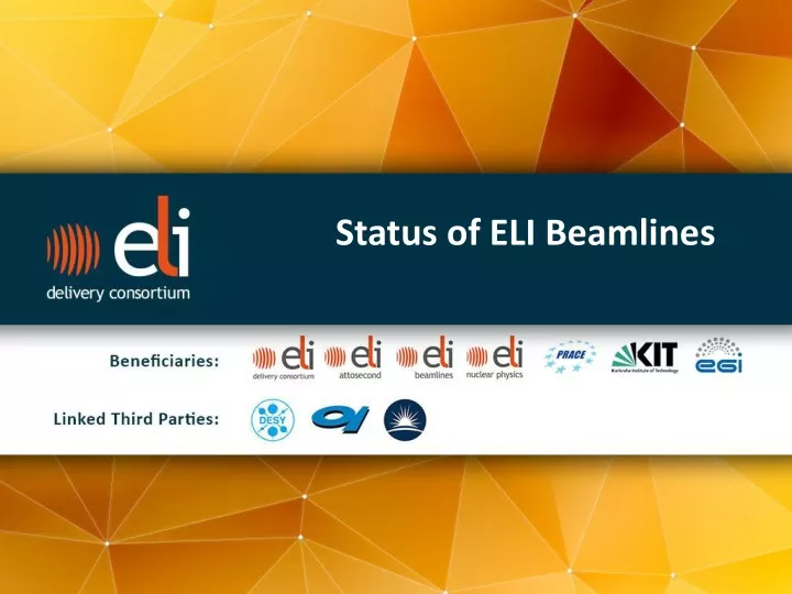 status of eli beamlines