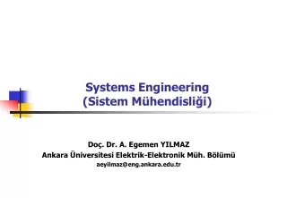 Systems Engineering (Sistem Mühendisliği)