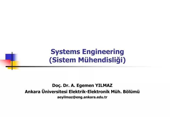 systems engineering sistem m hendisli i