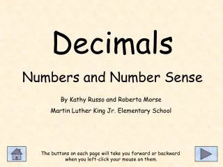 Decimals Numbers and Number Sense