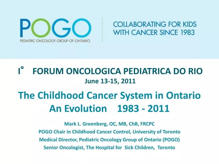 i forum oncologica pediatrica do rio june