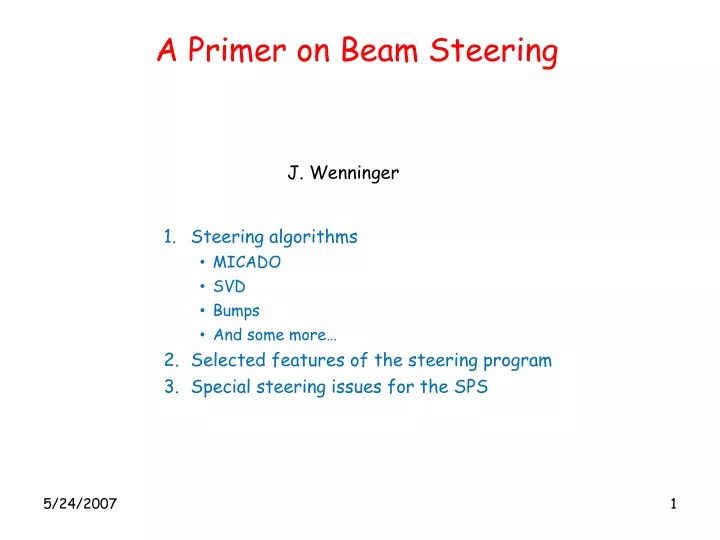 a primer on beam steering