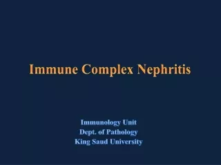 Immune Complex Nephritis