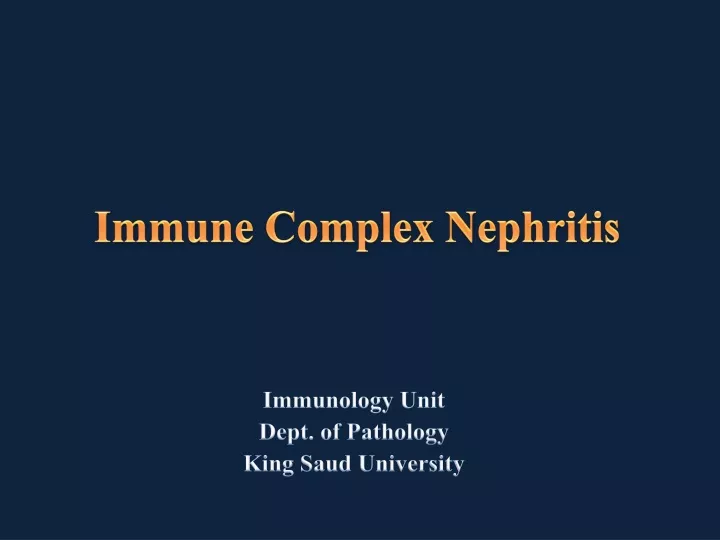 immune complex nephritis