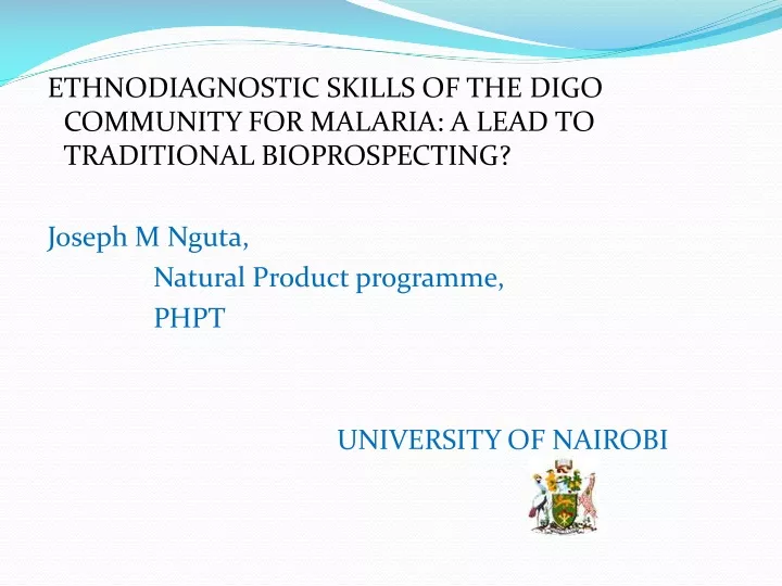 ethnodiagnostic skills of the digo community