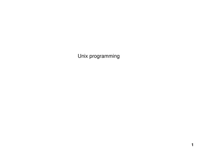 unix programming