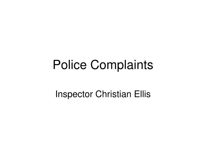 police complaints