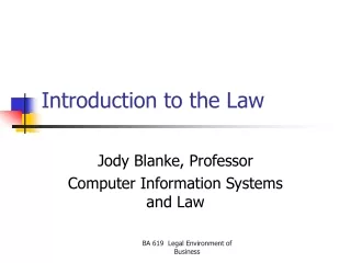 Introduction to the Law