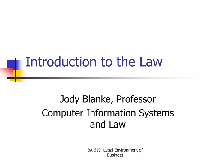 introduction to the law