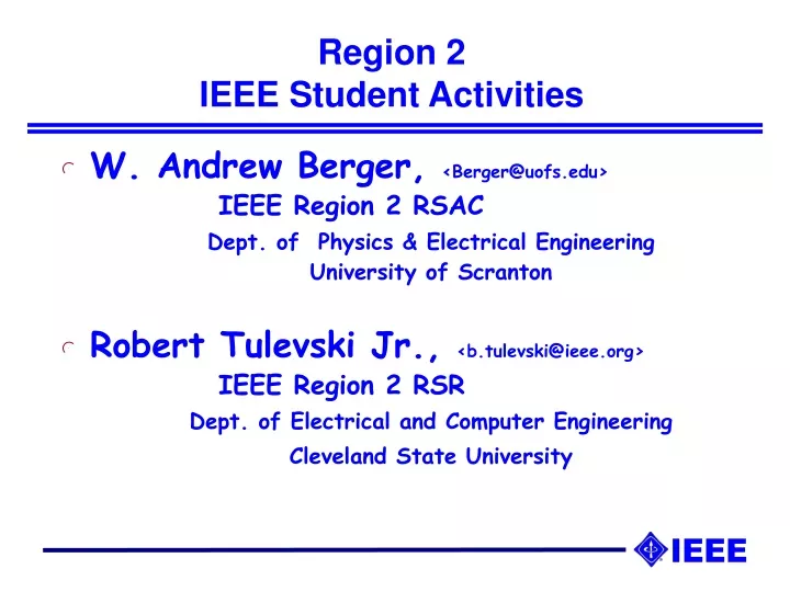 region 2 ieee student activities