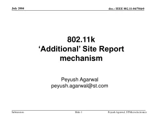 802.11k  ‘Additional’ Site Report mechanism