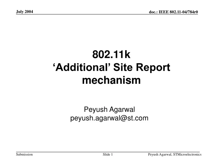 802 11k additional site report mechanism
