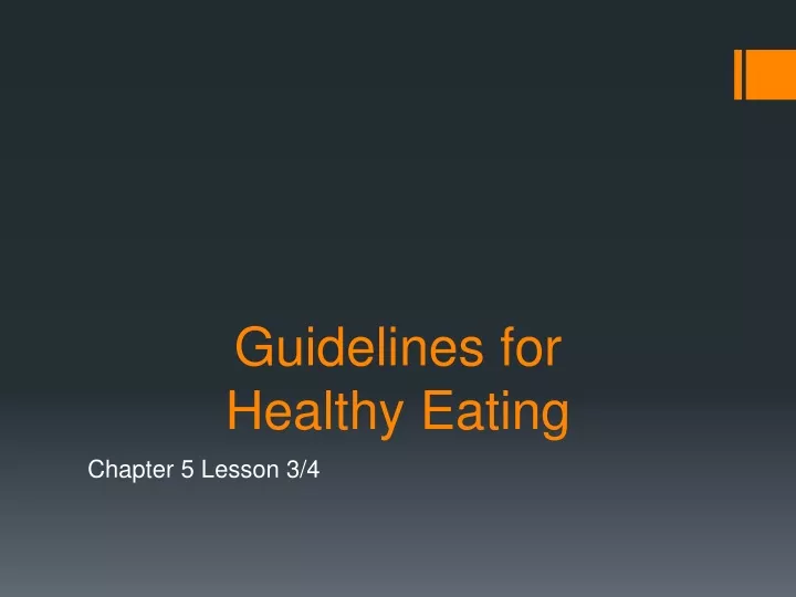 guidelines for healthy eating
